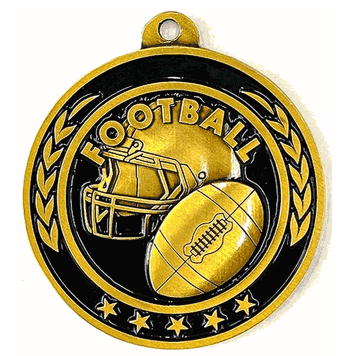 Football Player 2 1/4" Antique Gold Medal - Click to enlarge