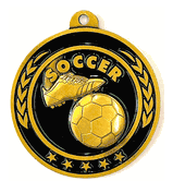 Soccer Ball 2 1/4" Antique Gold Medal
