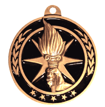 Classic Antique Gold Torch Medal - Click to enlarge