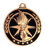 Classic Antique Gold Torch Medal