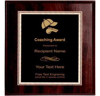 Coach Thank You Gift End of Season Award Plaque From the 