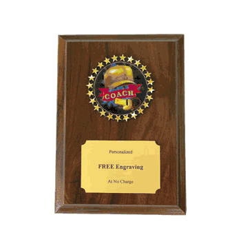 Coach's Cap & Whistle Holographic Decal Plaque - Click to enlarge