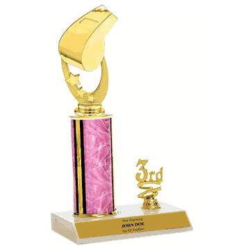 Coach / Whistle Trophy With Place Trim (1st, 2nd, or 3rd) - Click to enlarge