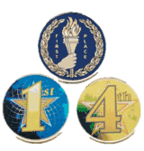 Color Medals - 1st Through 6th Place