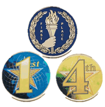 Color Medals - 1st Through 6th Place - Click to enlarge