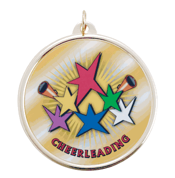 Color Medals (2 3/16 Inch) - Cheerleading (Stars) - Click to enlarge