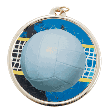 Color Medals (2 3/16 Inch) - Volleyball - Click to enlarge