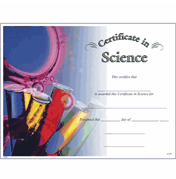 Colorful Science Award Certificates - Click to enlarge