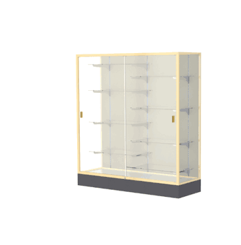 Colossus Display Case, w/ Plaque Fabric back and Champagne Aluminum Frame, 66"H x 60"W x 20"D - Click to enlarge