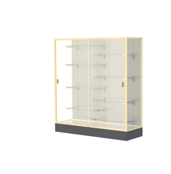 Colossus Display Case, w/ Plaque Fabric back and Champagne Aluminum Frame, 66"H x 60"W x 20"D - Click to enlarge