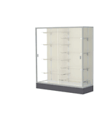 Colossus Display Case, w/ Plaque Fabric back and Satin Natural Aluminum Frame, 66"H x 60"W x 20"D