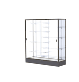 Colossus Display Case, w/ White Laminate back and Dark Bronze Aluminum Frame, 66"H x 60"W x 20"D