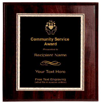 Community Service Plaque - Click to enlarge
