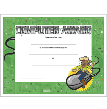 Computer Award Certificate - Click to enlarge