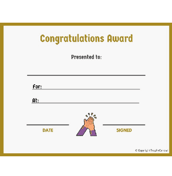 Congratulations Free Template - Click to enlarge