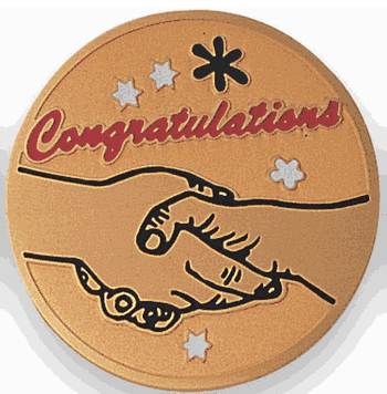Congratulations Medal Insert (Etched) - Click to enlarge