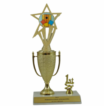 Cornhole 1st, 2nd and 3rd Place Award Cup Trophy with Insert - Click to enlarge