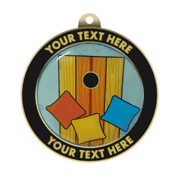Cornhole Insert Medal with Personalized Rim - Click to enlarge