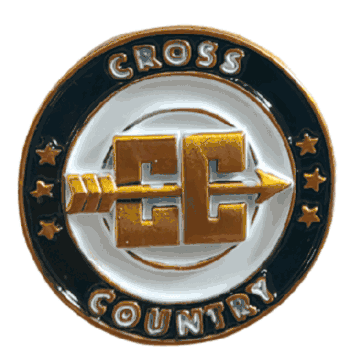 Cross Country Gold Enamel Lapel Pin - Click to enlarge