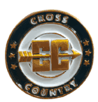 Cross Country Gold Enamel Lapel Pin