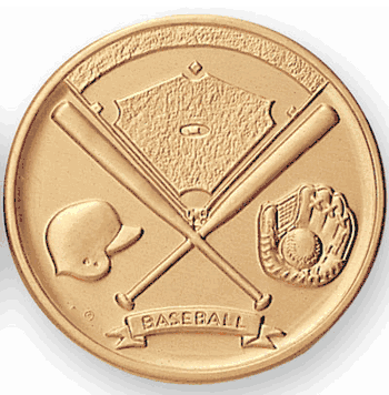 Crossed Bats Baseball (507390) Litho Medal Insert - Click to enlarge