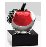 Crystal Apple Teaching Award on Black Base