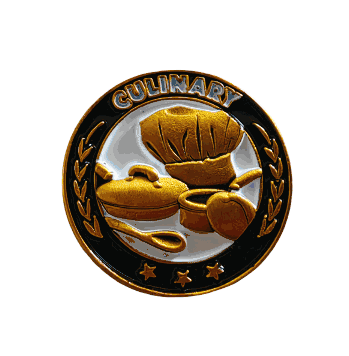 Culinary Excellence Gold Enamel Lapel Pin - Click to enlarge