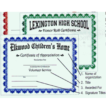 Custom Certificates - Click to enlarge
