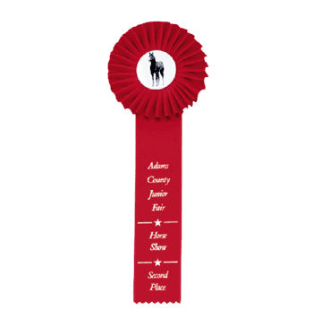 Custom Single Streamer Rosette Ribbons - Click to enlarge