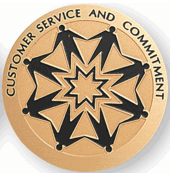 Customer Service Medal Insert (Etched) - Click to enlarge