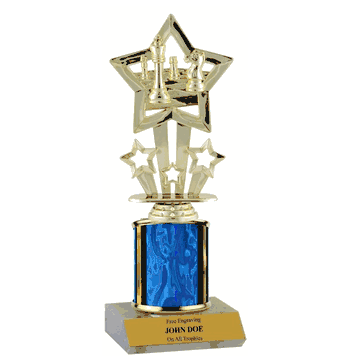 Customizable Single Column Chess Trophy with Marble Base - Click to enlarge