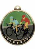 Colorful 2 3/8" Cycling Medal