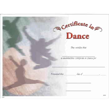 Dance Certificates - Click to enlarge