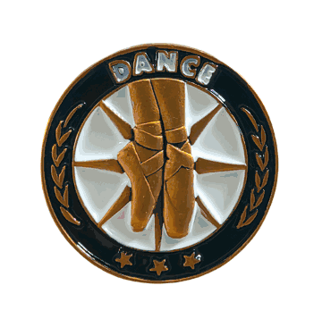 Dance Gold Enamel Lapel Pin - Click to enlarge