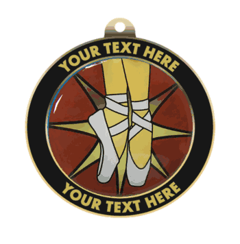 Dance Insert Medal with Personalized Rim - Click to enlarge