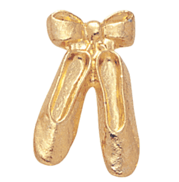 Dance Slippers Gold Jacket Lapel Pins - Click to enlarge