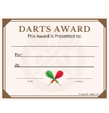 Darts Award Free Template