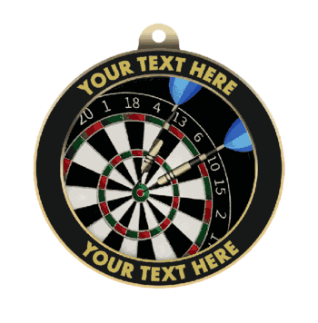 Darts Insert Medal with Personalized Rim - Click to enlarge