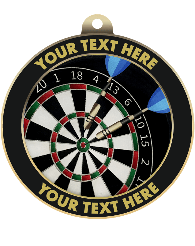 Colorful Darts Insert Medals with Customizable Front Rim TrophyCentral