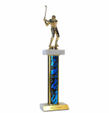 Deluxe Double Platform Golf Trophy - Multiple Sizes
