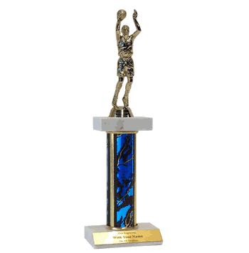 Basketball Trophy - Deluxe Double Platform - Multiple Sizes - Click to enlarge