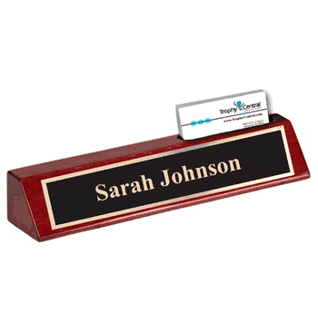 Desk Sign with Business Card Holder - Click to enlarge