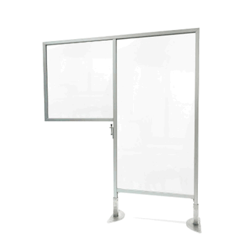 Desk to Floor Partition with Clear Desk Panel and Floor Panel, 57"H x 47"W - Click to enlarge