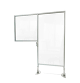 Desk to Floor Partition with Clear Desk Panel and Floor Panel, 57"H x 47"W