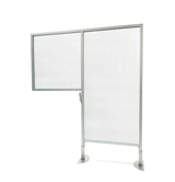 Desk to Floor Partition with Clear Fluted Desk Panel and Floor Panel, 57"H x 47"W