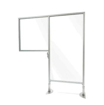 Desk to Floor Partition with Porcelain Whiteboard Desk Panel and Floor Panel, 57"H x 47"W - Click to enlarge