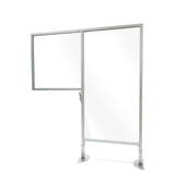 Desk to Floor Partition with Porcelain Whiteboard Desk Panel and Floor Panel, 57"H x 47"W