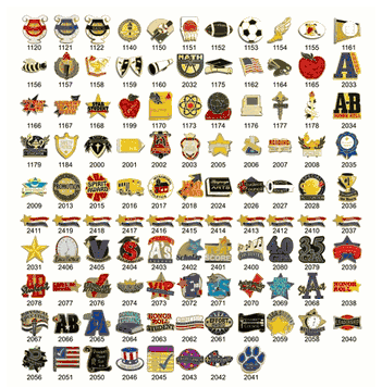 Die Cut School Pins - Click to enlarge
