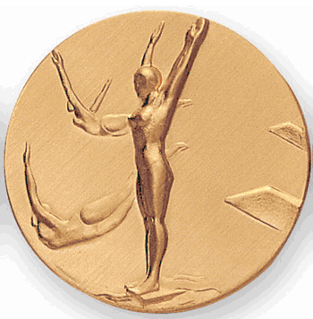 Diving Female Litho Medal Insert - Click to enlarge
