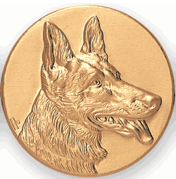 Dog German Shepherd Litho Medal Insert - Click to enlarge